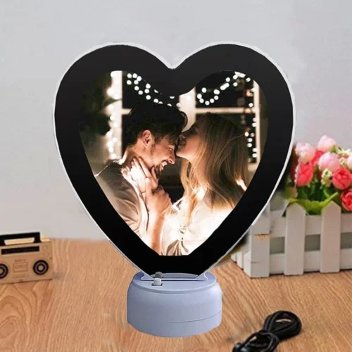Customized Heart Shaped Photo LED Frame